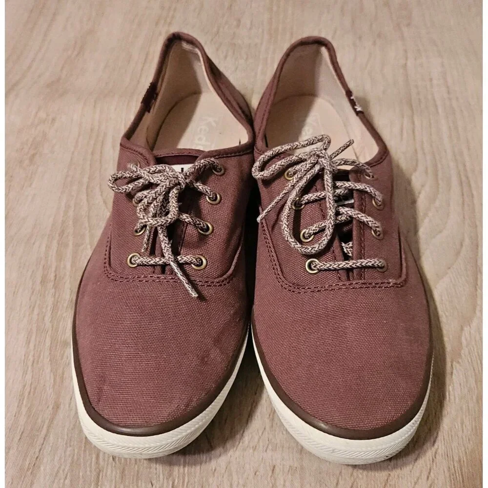 Keds Size 8.5 Womens Canvas Comfort Flats Shoes Sneakers Bergundy